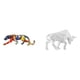 thumbnail image 1 of Escultura de toro majestuoso, figura animal de fusión, estatua moderna abstracta de resina, decoración para oficina, estantería, mesa o, 1 of 8
