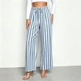 thumbnail image 5 of IMENGL Women's Wide Leg Pants Soft Summer Striped Straight Elastic Waist Trousers Loose Casual Cropped Pant for Womens,M-XXL, 5 of 7