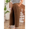 thumbnail image 6 of SHEWIN Womens Plus Size Pants Wide Leg Palazzo Pants Elasticized Back Waist Pleated Casual Work Trouser with Pockets 1X-5X, 6 of 10