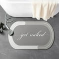 thumbnail image 1 of Funny Get Naked Bath Mat 17"x27" Super Water Absorbent Quick Dry Rubber Backed Washable Fun Bathroom Rugs Non Slip Bath Rugs Mats for Shower Oval Grey Bathroom Rug, 1 of 6