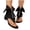 Black, variant on hoksml Women's Thong Ankle Sandals Zipper Block Heel Flock Upper Casual Shoes Black Khaki