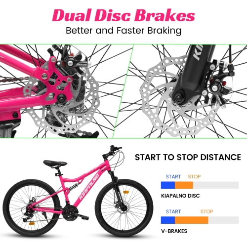 RAISTYW 26 inch All-Terrain Mountain Bike for Women, 21 Speed Women Bike with Dual Disc Brakes, Carbon Steel Frame Mountain Bicycle, Red