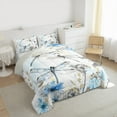 thumbnail image 4 of Manfei Country Dragonfly Bedding Comforter Set,Rustic Farmhouse Cabin Twin Comforter Sets,Blue Country Flower Floral Bedding Set For Kids,Microfiber Bedroom Decor Reversible,2 Pieces, 4 of 9
