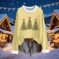 thumbnail image 5 of Womens Oversized Sweaters Christmas Sweatshirts with Faux Furry Trim Crew Neck Long Sleeve Pullover Holiday Tops (3XL, Khaki), 5 of 6
