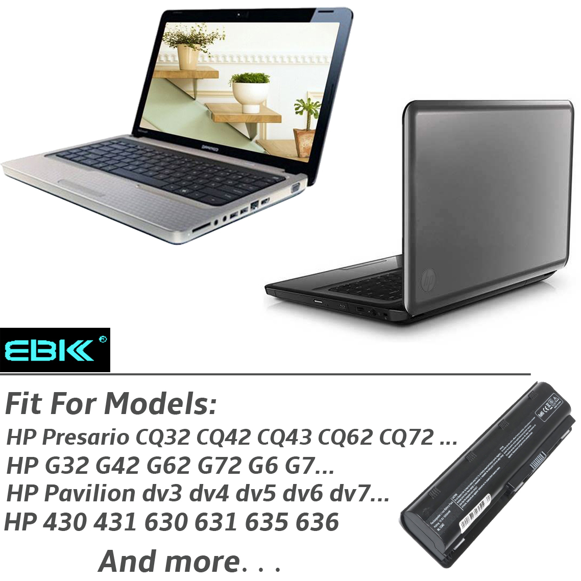 593553-001 - Brand New HP Laptop Battery - MU06 MU09 593554-001 (EXTENDED LIFE) EBK - 12 months warranty - image 5 of 8