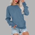 thumbnail image 2 of Women Sweatshirts Pullover Ladies Cute Crewneck Plain Cotton Tops Casual Sweatshirts Oversized Long Sleeve Pullover Outerwear With Pocket, 2 of 6