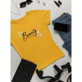 thumbnail image 3 of Beauty Lettering With Daisy  T-Shirt Women -Image by Shutterstock, Female XX-Large, 3 of 4