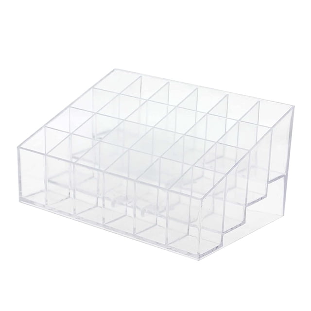 Almacenamiento de cosméticos, organizador de cosméticos, soporte de maquillaje, soporte de lápiz labial acrílico transparente con 24 secciones Xemadio LN-1178