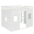 thumbnail image 5 of Harper & Bright Designs Full Size House Loft Bed with Window and Door, Solid Wood Playhouse Loft Bed Frame with Full Length Guardrail, White, 5 of 14