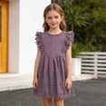 thumbnail image 2 of Girls Lace Hollow Out Summer Dress Sleeveless Party Gown with Flutter Sleeves for Toddler Kids Mommy and Dresses Matching Set 6-7 Years, 2 of 4