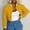 Yellow, variant on LEKODE Women Long Sleeve Cropped Faux Leather Button Down Varsity Baseball Bomber Jacket Casual Y2K Streetwear Outerwear Coat Yellow 2XL