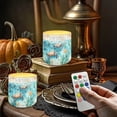 thumbnail image 2 of Kuiaobaty 4 Pieces Flickering Flameless LED Lights Candles Sea Turtle Starfish Grass Compass Battery Powered LED Candles for Valentine Party Wedding Birthday Party Outdoor with Remote, 2 of 7