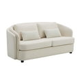 thumbnail image 3 of ACME Mariko Wood & Linen Fabric Upholstered Loveseat with 2 Pillows in Beige, 3 of 6