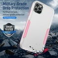 thumbnail image 3 of for iPhone 11 Case, Phone Case Heavy Duty 2 in 1 Full Body Rugged Shockproof Hybrid Hard PC Soft TPU Bumper Drop Protective Girls Women Boy Men Covers for iPhone 11, White+Pink, 3 of 7