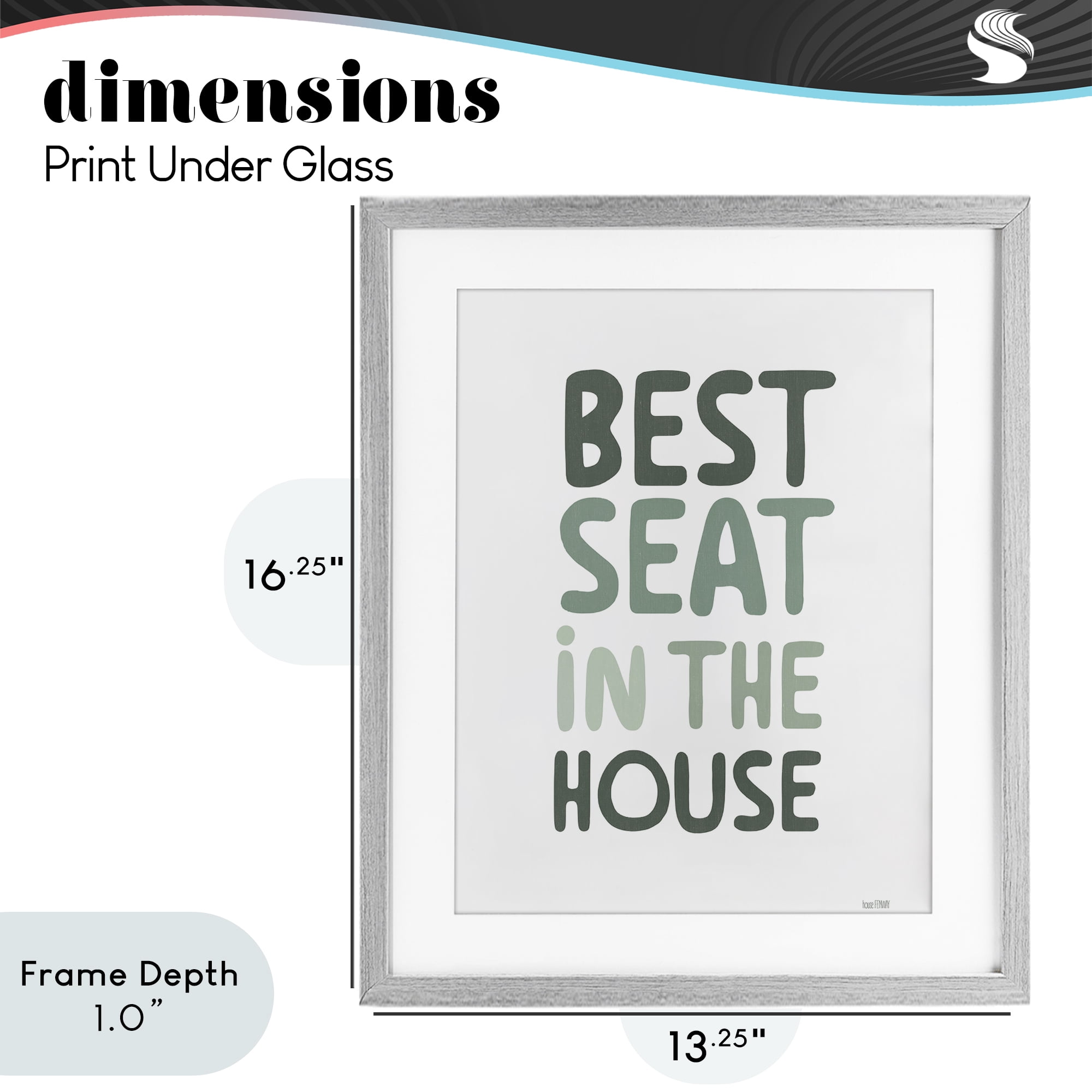 Stupell Industries Green Best Seat in House Gray Framed Print Under Glass, design by House Fenway