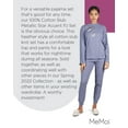 thumbnail image 7 of MeMoi Women's 100% Cotton Slub Knit Metallic Star Accent Pajama Set - Womens - Female, S, Blue, 7 of 7