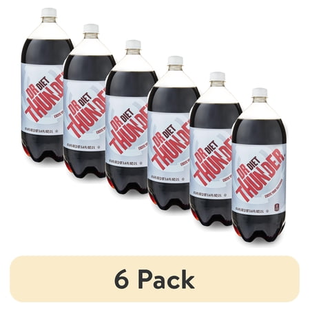 (6 pack) Great Value Dr Thunder Diet Calorie Free Cola Soda, 2 Liter Bottle