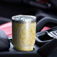 thumbnail image 4 of 30oz Yellow Ethnic Floral Pattern Tumblers Stainless Steel Tumbler with Lid and Straw,Vacuum Insulated Double Wall Travel Tumbler Cups Mug with Cleaning Brush for Coffee,Tea, 4 of 7