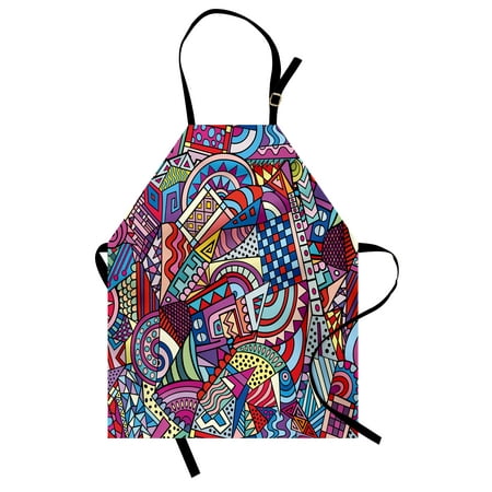 psychedelic apron colorful funky art 90 s stained glass style
