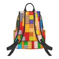 thumbnail image 2 of Hirioo Colorful Plastic Blocks Pattern for Lightweight Backpack, Durable and Comfortable, Ideal for Travel, School, Hiking, and Everyday Use, 2 of 9