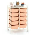 thumbnail image 6 of Barara King Storage Cart, Organization Storage Cart,10-Drawer Rolling Storage Cart-Peach, 6 of 10