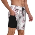 thumbnail image 3 of Daiia Pink Butterflies (2) Mens Swim Trunks Swim Shorts Quick Dry Swim Shorts with Mesh Lining Pockets-3X-Large, 3 of 9