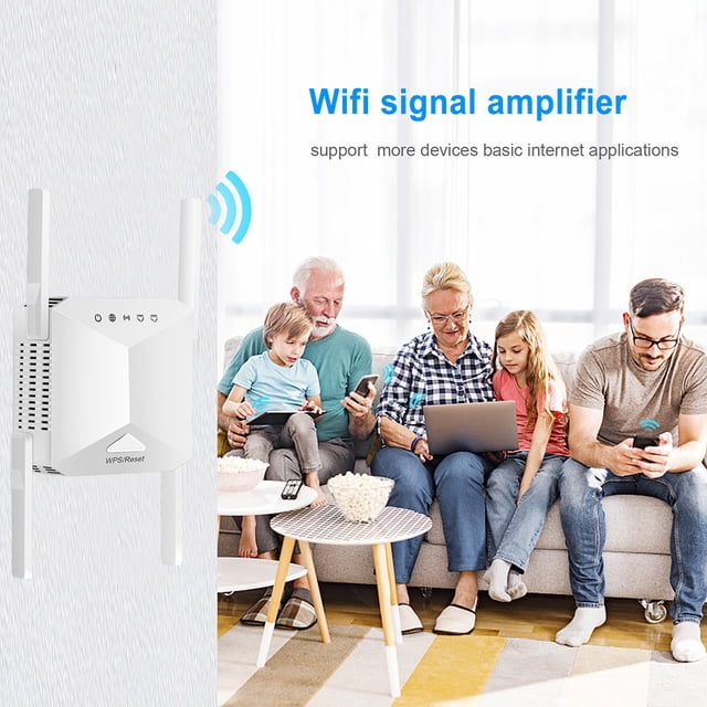 Amplificador De Señal Repetidor WiFi antenas externas amplificador de señal para el hogar (enchufe blanco 1200M UK)