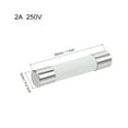 thumbnail image 2 of Automotive Cartridge Fuse 2A 250V 5x25mm Fast Blow Replacement for Car Stereo Audio Alarm Amplifier Ceramic 10pcs, 2 of 2