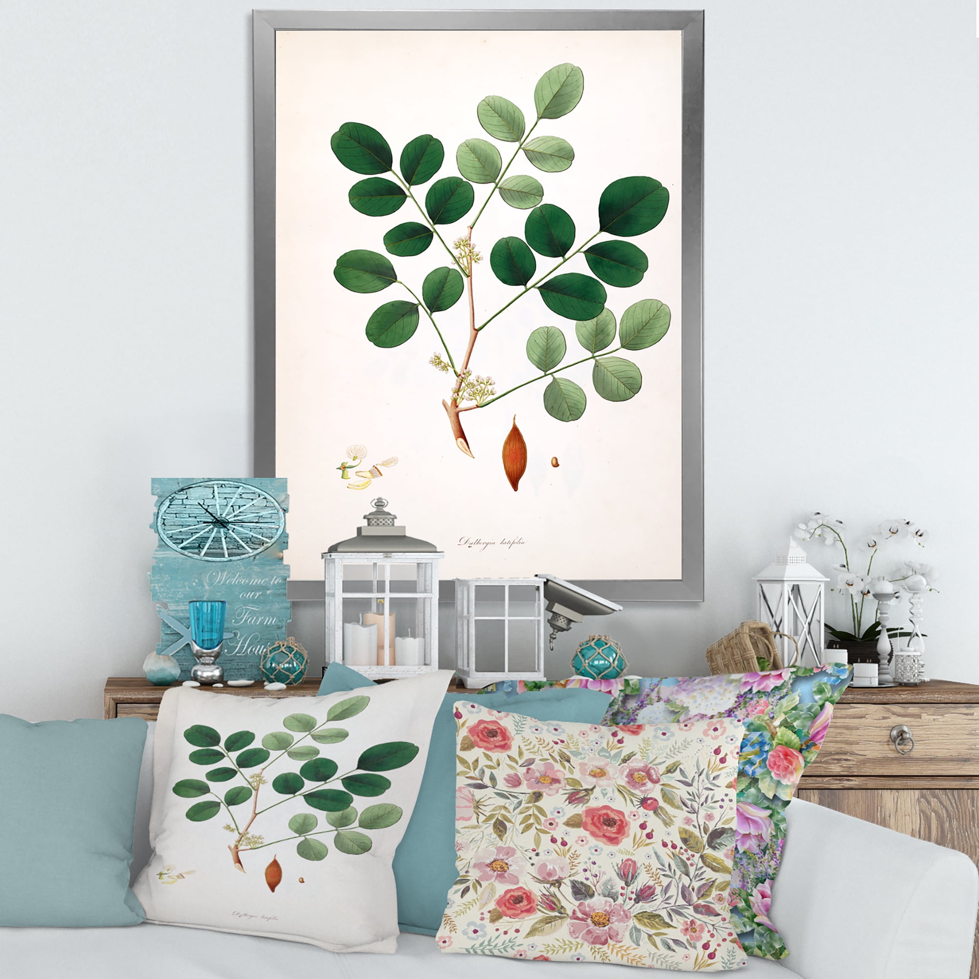 Designart 'Ancient Plant Life XI' Farmhouse Framed Art Print