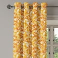 thumbnail image 2 of Ambesonne Autumn Grommet Curtain, Fall Leaf Silhouettes, 50" x 84", Marigold Orange White, 2 of 6