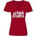 thumbnail image 3 of Inktastic Atlanta Skyline Grunge Women's V-Neck T-Shirt, 3 of 5