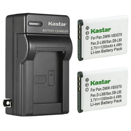 Image of Kastar 2-Pack Battery and AC Wall Charger Replacement for Toshiba PX1686 PX1686E-1BRS Battery Toshiba Camileo BW10 Camileo SX500 Camileo SX900 Camera