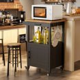 thumbnail image 4 of Kitchen Cart, Aiho Kitchen Island on Wheels with Single Door Cabinet for Dinning Room and Kitchen - Black, 4 of 6