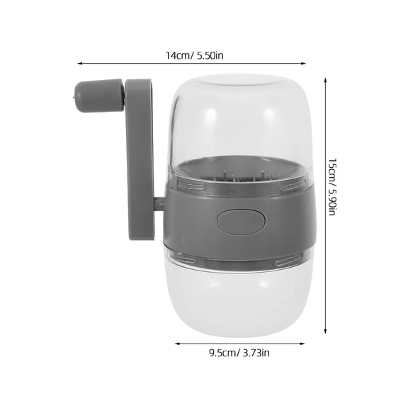 OUNONA Manual Garlic Masher and Nut , Grey Plastic Hand Crank Kitchen Tool for Easy Crushing and Grinding