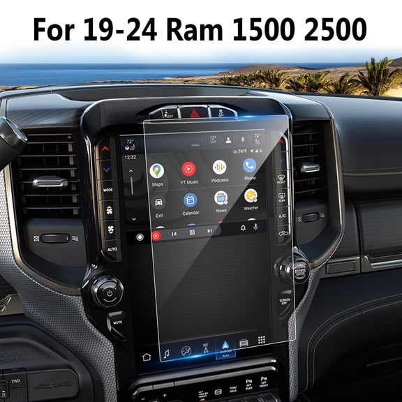 Car Touch Screen Protector Tempered Glass 12-Inch For 2019-2024 Ram 1500 2500