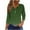 Army Green, variant on Women's 3/4 Sleeve Henley Shirt Button V-Neck Plus Size Blouse Summer Solid Color Tunics Casual Trendy Outdoor Pullover Top