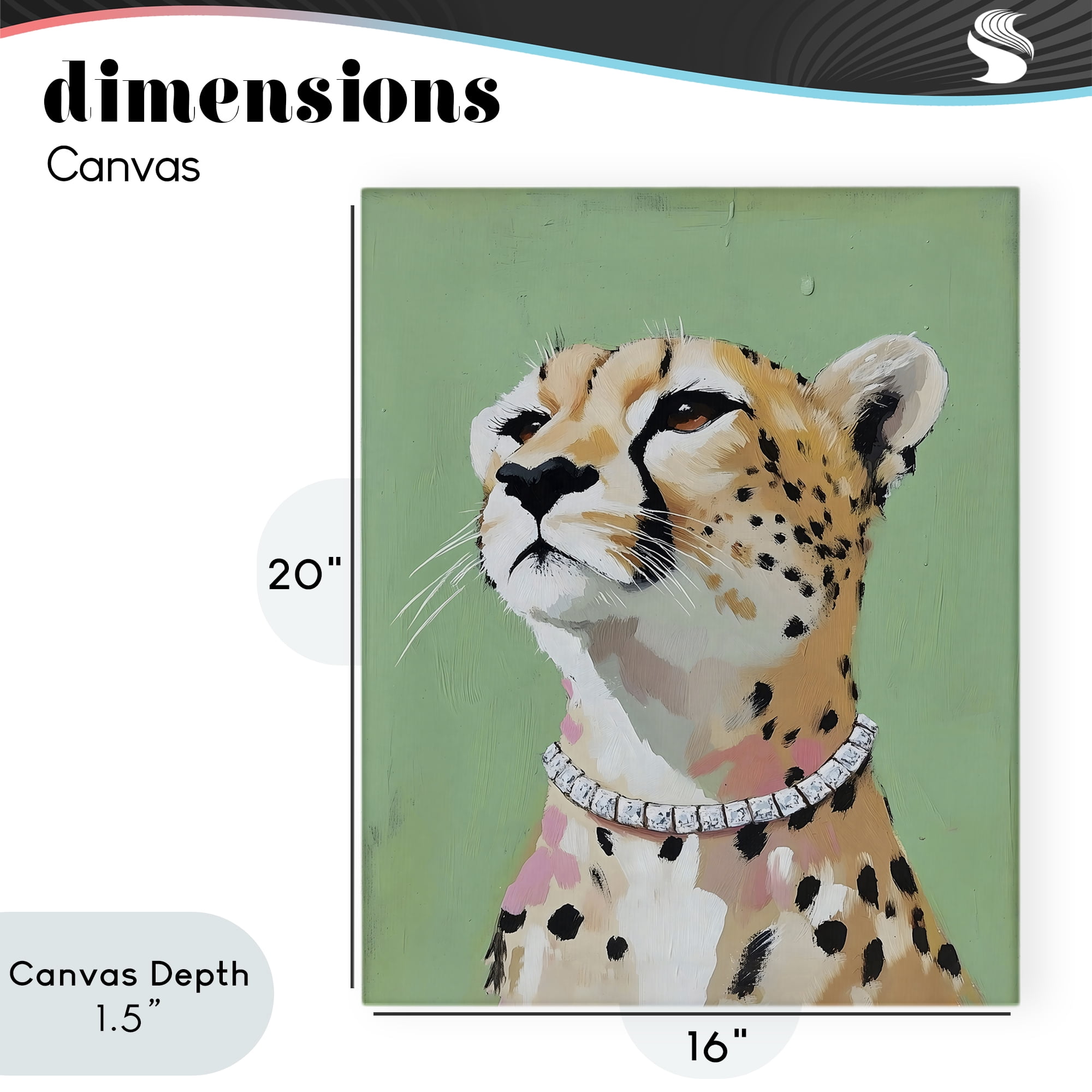 Stupell Industries Glam Cheetah with Jewels Canvas Wall Art, design by The Prints Vibe
