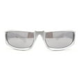 thumbnail image 2 of Trendy 90s Sport Look Curved Wrap Fashion Sunglasses Silver Mirror, 2 of 4