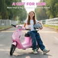 thumbnail image 6 of Qaba Kids Motorcycle, 24V Electric Motorcycle with Rear Suspension, LED Lights, Ride On Toy with 3-Speed Control for 8-12 Years Boys and Girls, Pink, 6 of 9