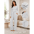 thumbnail image 2 of OHHSHEEN 2 piece womens lounge set, long sleeve pajama set for women, Soft Pjs Loungewear with Pockets, 2 of 6