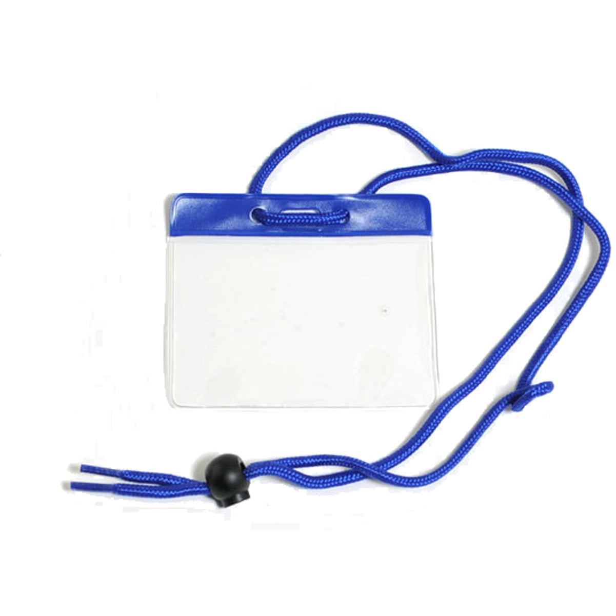 Color Badge Holder Horizontal with Lanyard - Extra Large Color Top Card Sleeve (4 1/2 X 3 1/2 - Max Insert) w/ Solid Color Neck Cord for Events / Conventions by Specialist ID (Blue)