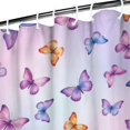 thumbnail image 3 of Butterfly and Purple Orange Pattern Modern Waterproof Shower Curtain Set with 12 Hooks, Washable Decorative Bathroom Shower Curtain, 3 of 6