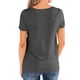 thumbnail image 4 of Camiseta Mujer Camiseta De Algodón Con Cuello En V Camiseta De Manga Corta De Color Sólido, Gris, XXL Vogacara AP001699-08, 4 of 7