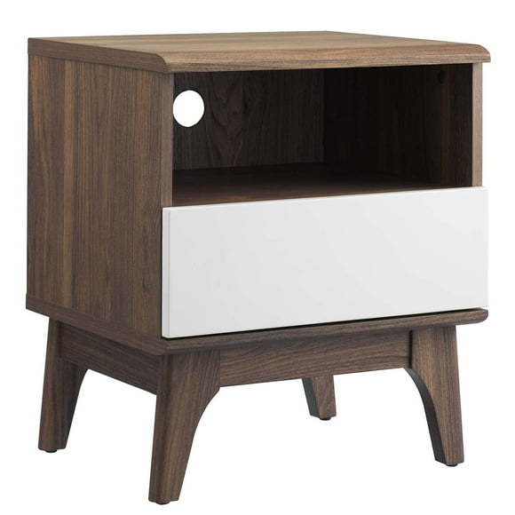 Mesita de noche Modway Envision, color blanco nogal, 48 x 38 x 53 cm