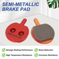 thumbnail image 4 of 2set Disc Brake Pad 0.91" x 1.14" Semi-Metallic Bike Brake Pads for BB7 M355 M446 M640 Mountain Road Bikes, Red, 4 of 7