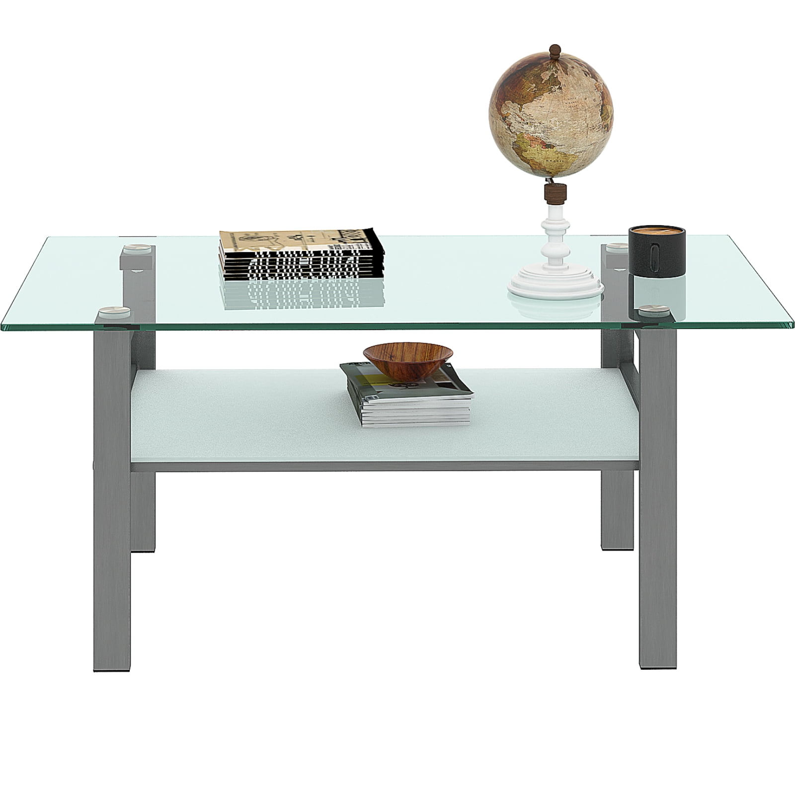 Rectangle Glass Coffee Table for Living Room, Center Table, Sofa Table