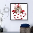 thumbnail image 4 of Cuadros Decorativos Decoración del hogar 5D gato lindo diamante pintura punto de cruz bordado artesanal Likrtyny embutido en tela, 4 of 5