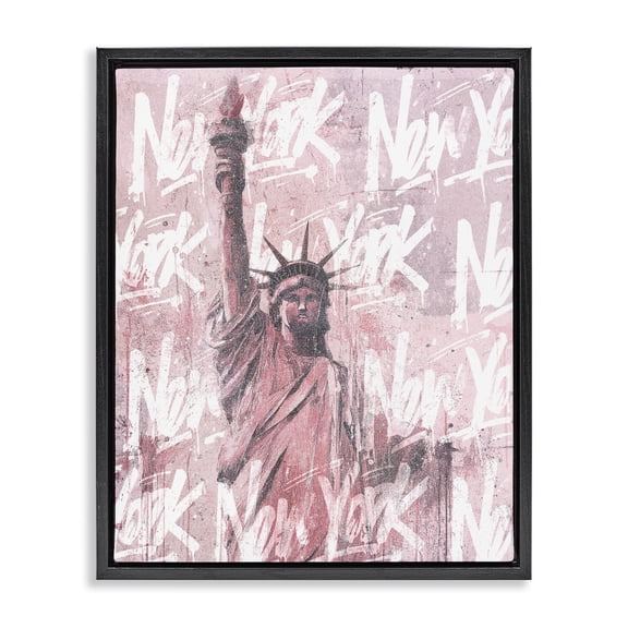 Stupell Industries Industrial Sparkle Of The City Statue Black Floating Frame Canvas Art, 17 x 21, by Svetlana Aleynikova