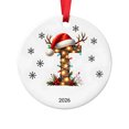 thumbnail image 2 of Fievgin Christmas Ornament 2026, Letter T Initial Decoration with Santa Hat for Tree & Gift, 2 of 7