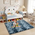 thumbnail image 4 of ZENELESS Fluffy Area Rugs for Living Room,4x6 Shag Rectangular Carpets for Bedroom Tie-dye Blue Gray, 4 of 8